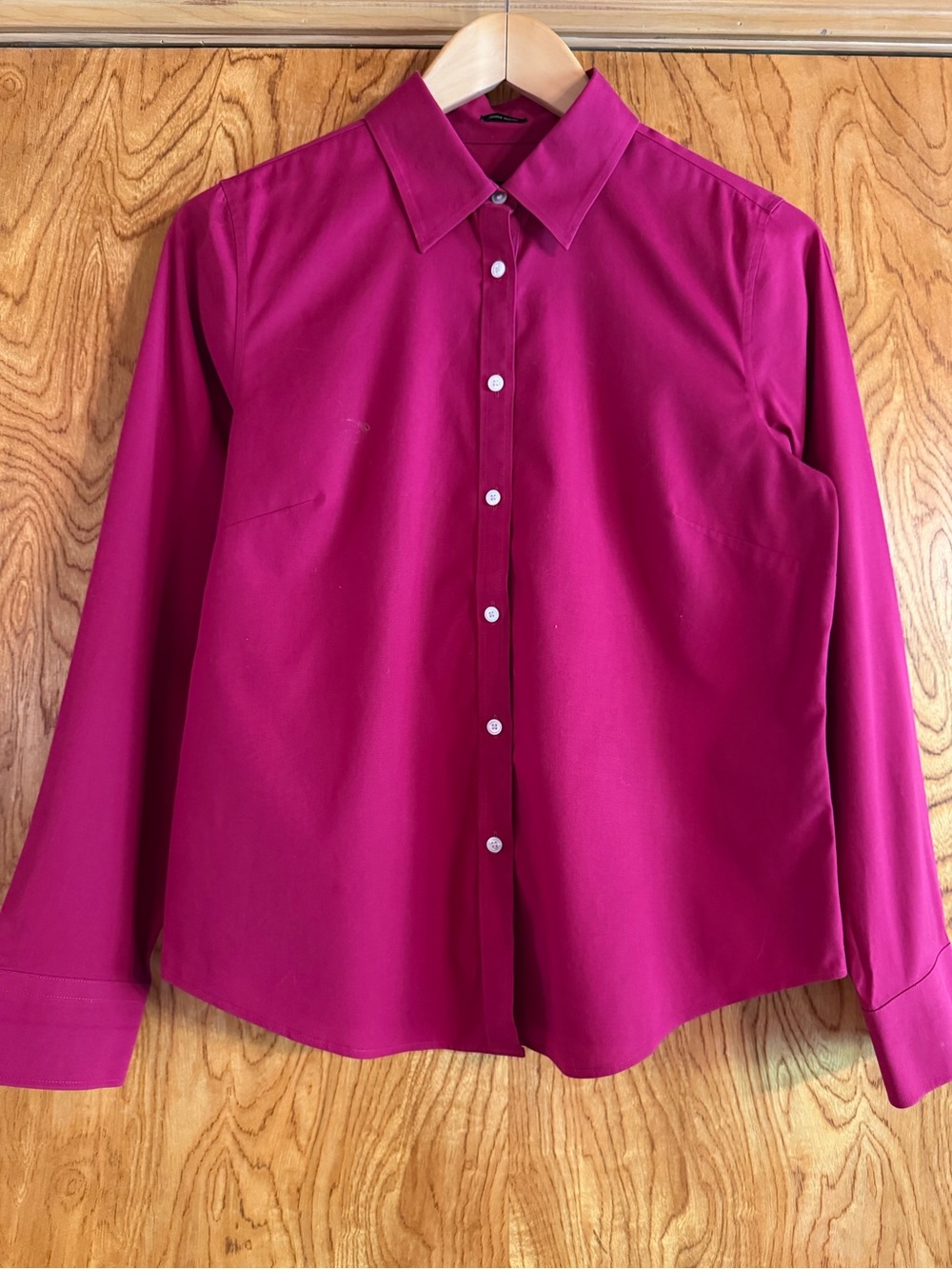 Talbots Women’s Button-Front Dress Shirt in Fuchsia